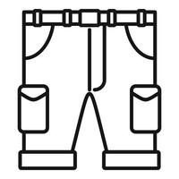 icono de pantalones cortos de caza de safari, estilo de contorno vector