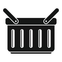 Grocery shop basket icon, simple style vector