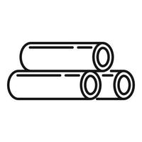 icono de tubos de construcción de acero, estilo de esquema vector