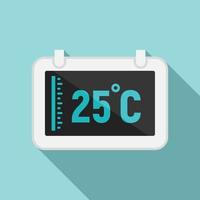 Digital tablet temperature control icon, flat style vector