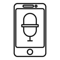 Announcer smartphone icon, outline style vector