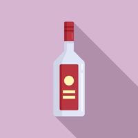 Drink vodka bottle icon, flat style vector