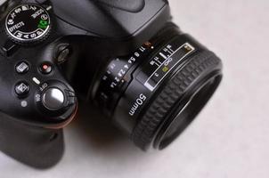 Details of modern digital SLR photocamera photo