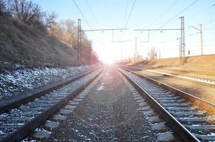 Winter railroad landscape photo