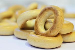 Yellow round bagels photo