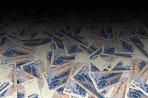 Pattern of 1000 Cambodian riels banknote is national currency of Cambodia photo