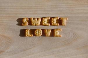 Sweet love. Heap of edible letters photo