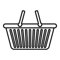 Empty shop basket icon, outline style vector