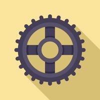 reloj, reparación, rueda, icono, plano, estilo vector