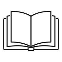 icono de libro abierto del narrador, estilo de esquema vector