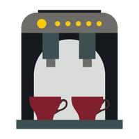 icono de máquina de café, estilo plano vector