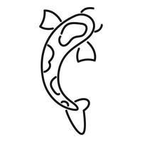 Chinese koi carp icon, outline style vector