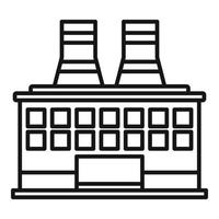 Plastic recycle factory icon, outline style vector