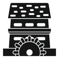 Waterwheel mill icon, simple style vector