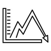 Regression icon, outline style vector