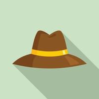 icono de sombrero de investigador, estilo plano vector