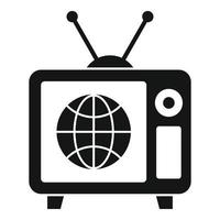 Tv set translator icon, simple style vector