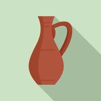 Wine jug icon, flat style vector