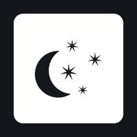 Crescent and star icon, simple style vector