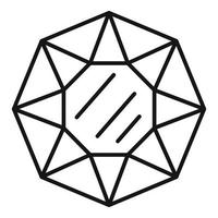 Diamond icon, outline style vector