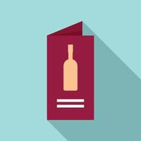 Sommelier wine menu icon, flat style vector