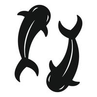 Koi carp icon, simple style vector