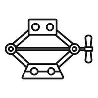 icono de tornillo de alimentación, estilo de esquema vector