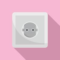 European power socket icon, flat style vector