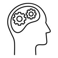 Gear system neuromarketing icon, outline style vector