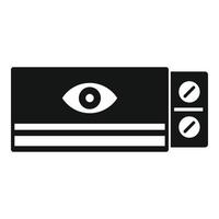 Eye care pill icon, simple style vector