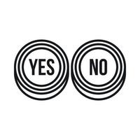 Yes and No buttons icon, outline style vector