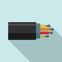 Optical fiber port icon, flat style vector