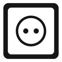 Classic power socket icon, simple style vector