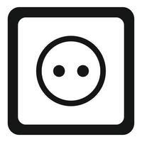 Classic power socket icon, simple style vector