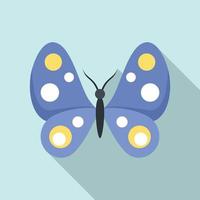 Macro butterfly icon, flat style vector