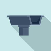 Building gutter icon, flat style vector