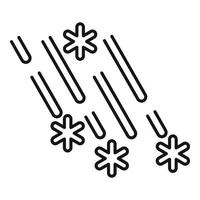 icono de ventisca de copos de nieve, estilo de contorno vector