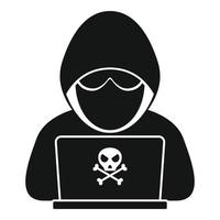 Modern hacker icon, simple style vector