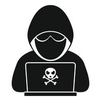 Modern hacker icon, simple style vector