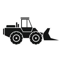 Front bulldozer icon, simple style vector