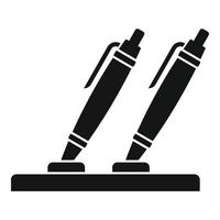 Notary pens stand icon, simple style vector