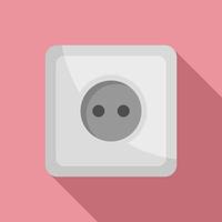 Classic power socket icon, flat style vector