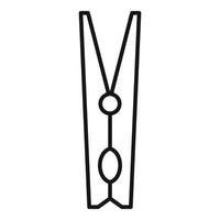 Clothes pin clip icon, outline style vector