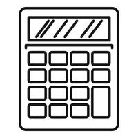 icono de calculadora de auditoría, estilo de contorno vector