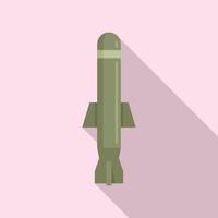 Missile battle icon, flat style vector