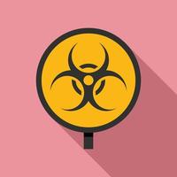 Biohazard sign icon, flat style vector