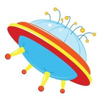 Scifi ufo icon, cartoon style vector