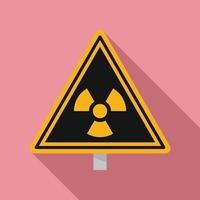 Danger zone caution icon, flat style vector