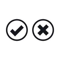 Tick and cross selection icon, simple style vector