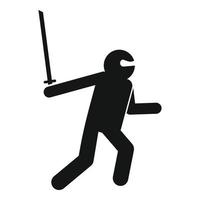 Ninja character icon, simple style vector